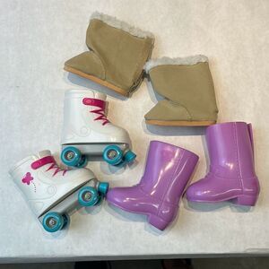 Doll Shoes Boots Roller Skates Set Lot 3 Pairs Fits American Girl Dolls